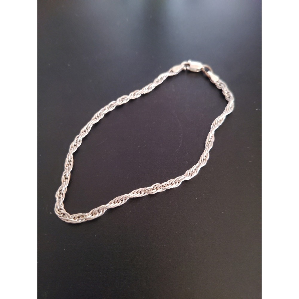 beautiful silver rope chain bracelet! twisted Design 925